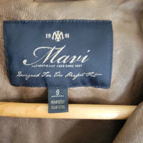 Mavi Chocolate Brown Faux Leather Moto Western Jacket - Picture 7 of 11